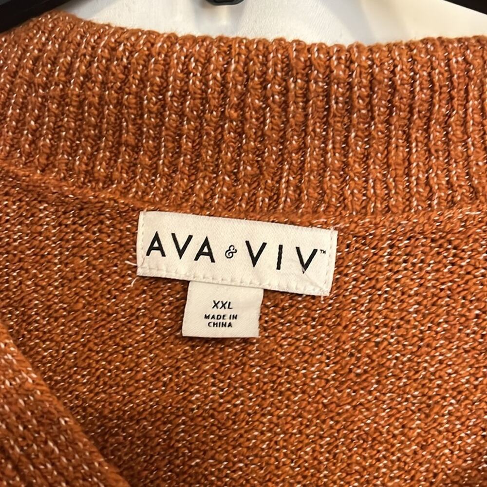 Ava & Viv Burnt Orange Sweater, Size XXL - Picture 2 of 7